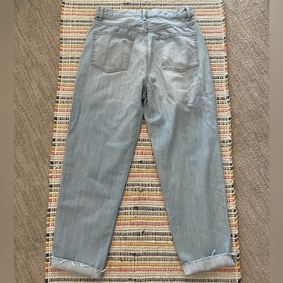 🍁Uniqlo Distressed Peg Top Light Wash Cropped Raw Hem Jeans Y2K Size 30 - Picture 3 of 7